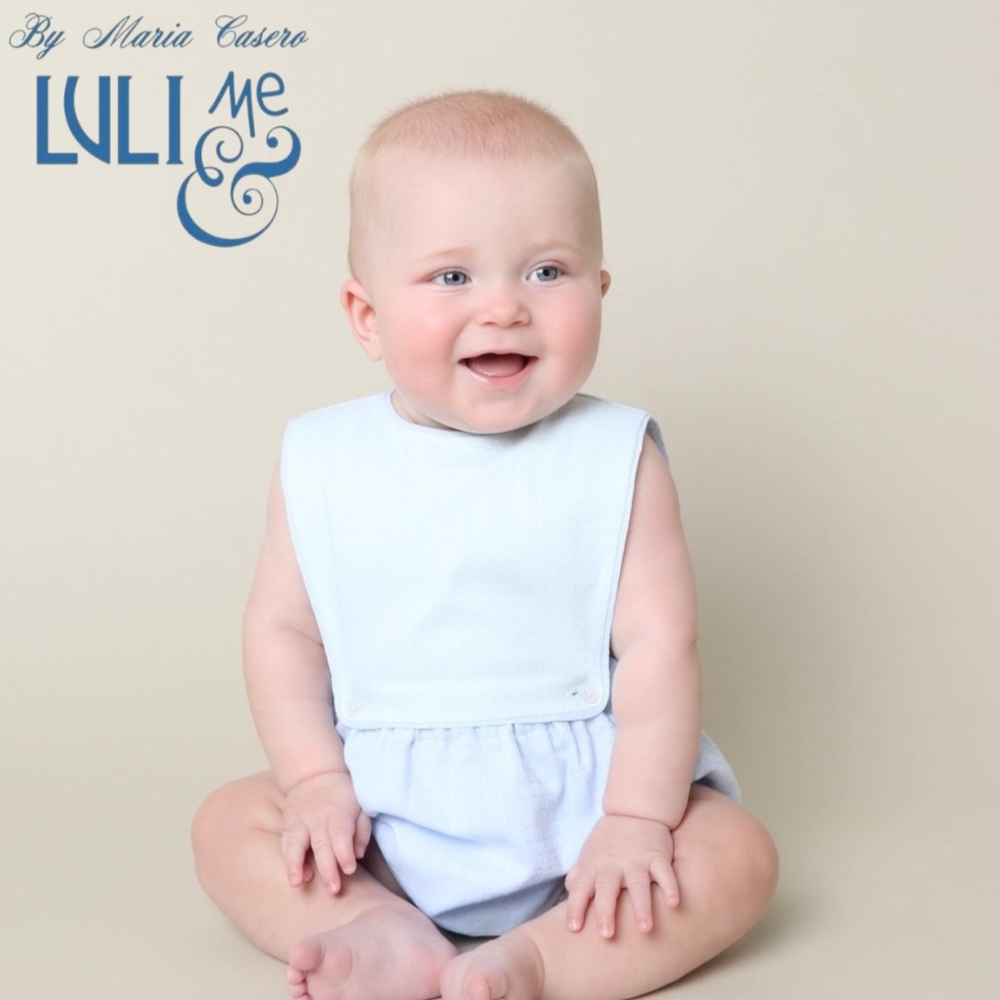Luli & Me Classic Overall Blue Baby Romper